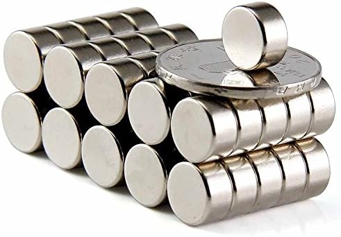Hmlkeci Small Multi-Use Refrigerator Magnets for Refrigerator, Science, Crafts - Tiny Round Disc, Sliver, 9MM x 3MM - 30Pcs