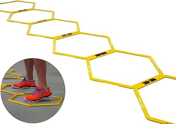 Amazon スピードヘキサゴン アジリティ 高さ ステップ フットワーク マニュアル付 敏捷性 ラダートレーニング Fungoal Fungoal 練習用品