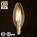 Lucero LED Filament Healthy Edison Light Bulb 6W - 60W Equivalent C35 Candle E12 Candelabra Base - Dimmable Warm White 2700K Color UL Listed