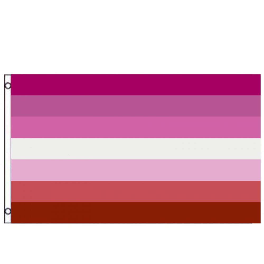 Lizzy® Deluxe 5 x 3 Foots Gay Pride Rainbow Flag Banner 100% Polyester (Lesbian)