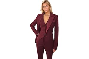 TOPGH Women's 3 Pieces Pants Suit Office Lady Suit Blazer Vest Pants Business Suit Casual for Women Tuxedo Suits Set