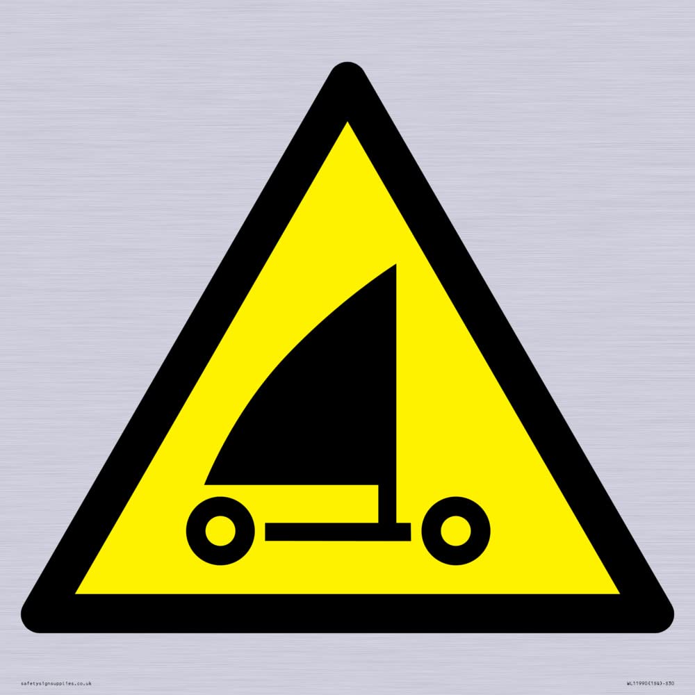 W059 Warning: Sand yachting Sign - 300x300mm - S30