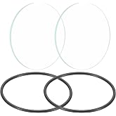PATIKIL 2" Dia LED Lens, 2 Set Polished Edge Flashlight Replacement Parts Glass Lens with Silicone Ring for Light Source Lens Replacement, Transparent