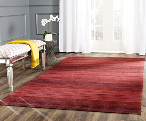Safavieh Marbella Collection MRB275A Flat Weave Red Wool Area Rug (6' x 9')