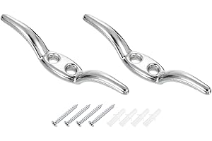 uxcell 2Pcs 65x10mm Blind Cord Cleats, Blind String Safety Rope Zinc Alloy Holder, Window Cord Hooks with Screws for Curtains