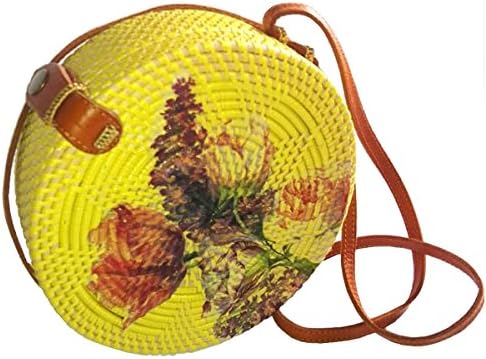 Handwoven Wicker Round Rattan Bag