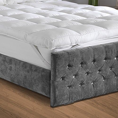 Bedical Care 2" Thick 300 Thread Count 100% Cotton Hypoallergenic Down Alternative Mattress Topper with Secure Anchor Bands, Queen