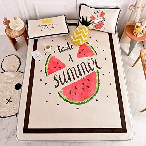 折りたたみ式アイスシルクスリーピングマットかわいい印刷夏冷却スリーピングマットパッド枕カバー 家