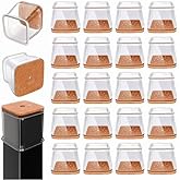Chair Leg Floor Protectors Square for Hardwood Floors Silicone Covers to Protect Wood Tile Floors Scratches Felt Pads Furnitu