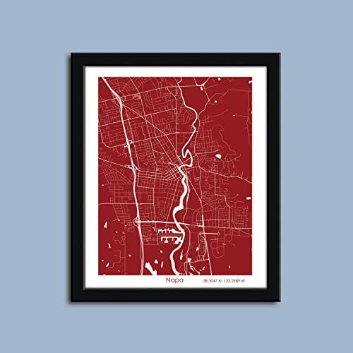 Amazon.com: Napa map, Napa city map art, Napa Valley wall art poster ...