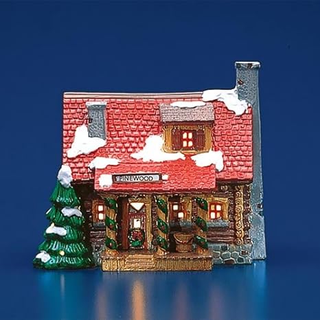 Department 56 Original Snow Village Pinewood Log Cabin Amazon In