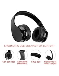 Turkenny   Auriculares deportivos de alta fidelidad, estéreo, inalámbricos, cancelación de ruido, Bluetooth, con micrófono integrado y modo de cable para PC, teléfono celular y TV