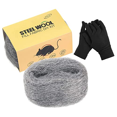 Steel Wool for Mice Control, DIY Steel Wool Fill Fabric Kit for Gap