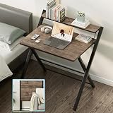 GreenForest Foldable Desk No Assembly Required Small Desk with Monitor Shelf view 10