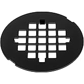 4-1/4 Inch Stainless Steel Shower Drain Cover, Round Bath Drain Strainer, Black Easy Install Replacement Floor Covers