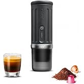CERA+ PCM03S Portable Espresso Machine, 13500mAh Self-Heating Coffee Maker | 20 Bar Electric Espresso Maker with Up to 8 Cups per Charge, Compatible with NS Pods &amp; Grounds for Travel, RV &amp; Daily Coffee