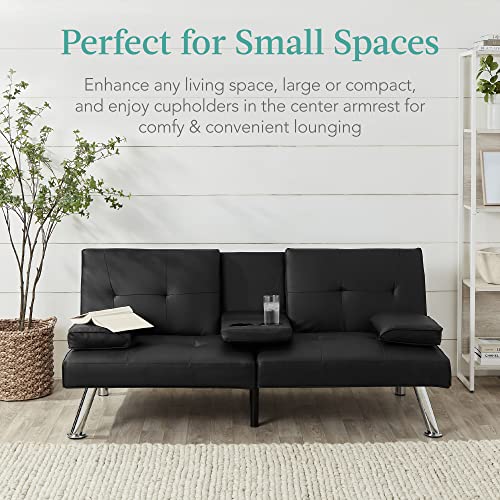 Best Choice Products Faux Leather Upholstered Modern Convertible