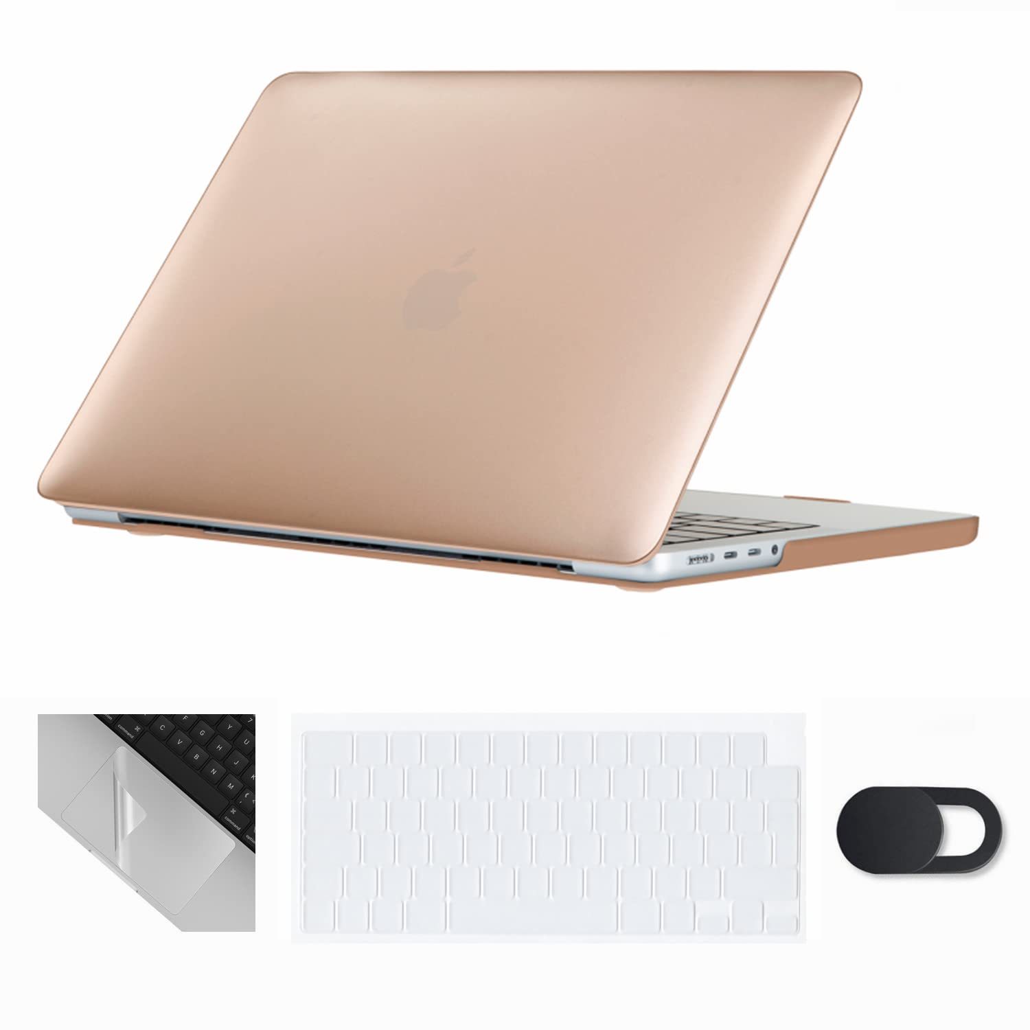 Se7enline Compatible with 16 inch Macbook Pro Case Hard Laptop Cover 2021 2022 2024 2023 16-inch M4 M3 M2 M1 A2991 A3403 A2780 A2485 & TPU Keyboard Skin & Webcam Cover &Touchpad Protector,Gold