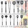 Uarter Kitchen Utensil Set 24pcs Silicone Cooking Utensils for Cooking and Baking, Heat Resistant and Nonstick Spoon, Turners, Tongs, Whisk, Potato Masher, 10pcs Hooks Kitchen Tool Gadgets (Gray)