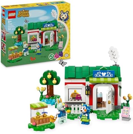 Loja de roupa Animal Crossing de The Little Sisters Building Game, figuras de brinquedo de ouriço e coelho, presente para raparigas, rapazes e jogadores de videojogos com 6 anos ou mais 77055