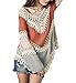 DEARCASE Women's V-Neck Long Sleeve Knit Splice Irregular Hem Blouse Tops