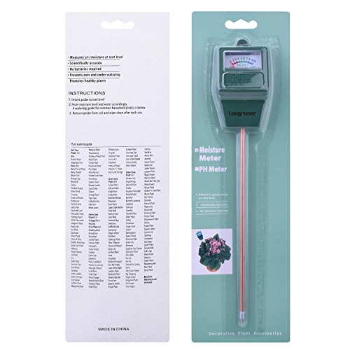 Moisture Meter, Longruner Indoor/Outdoor Soil Moisture Sensor Meter,Soil Water monitor, Hydrometer for Garden, Farm, Lawn Plants (No Battery needed) LKP02