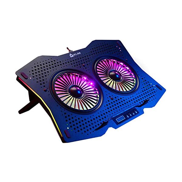 KLIM-Halo-Laptop-Cooling-Stand-with-RGB-backlighting-11-17-Gaming-Laptop-Cooling-Pad-For-Desk-USB-Powered-Fan-Very-Stable-And-Silent-Compatible-Mac-And-PS4-NEW-2021 KLIM Halo + Laptop Cooling Stand with RGB backlighting + 11" - 17" + Gaming Laptop Cooling Pad For Desk + USB Powered Fan + Very Stable And Silent + Compatible Mac And PS4 - NEW 2022