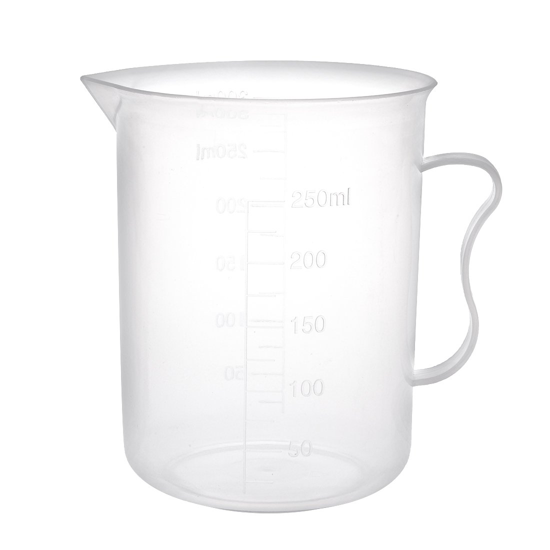 Sourcingmap Measuring Cup 300ml PP Plastic Graduated Beaker Transparent with Handle for Lab Kitchen Liquids