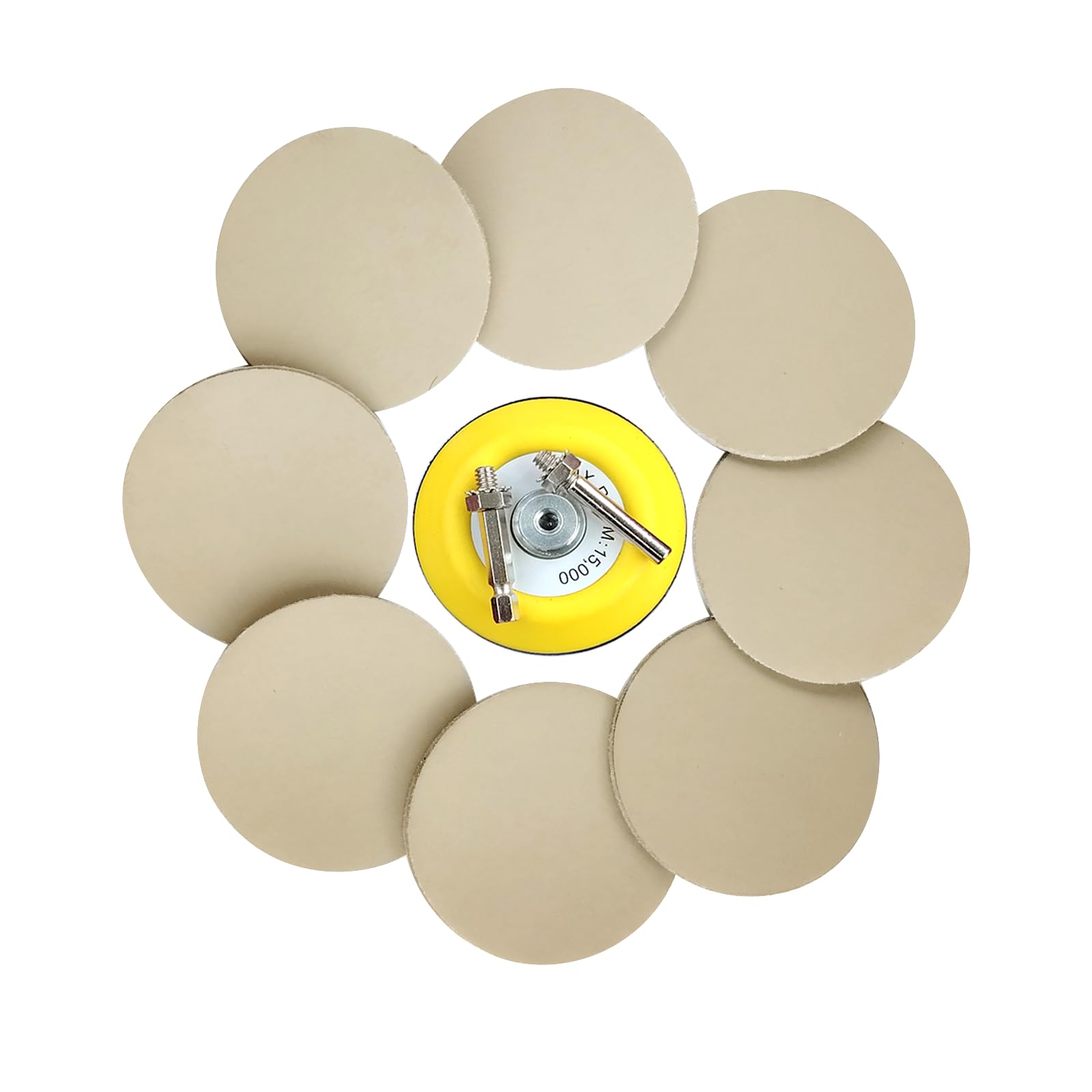 Wanmutrun 75MM Waterproof Sandpaper Hook and Loop 50pcs Grit 5000 Silicon Carbide Discs Suitable for Small Polishing Machines