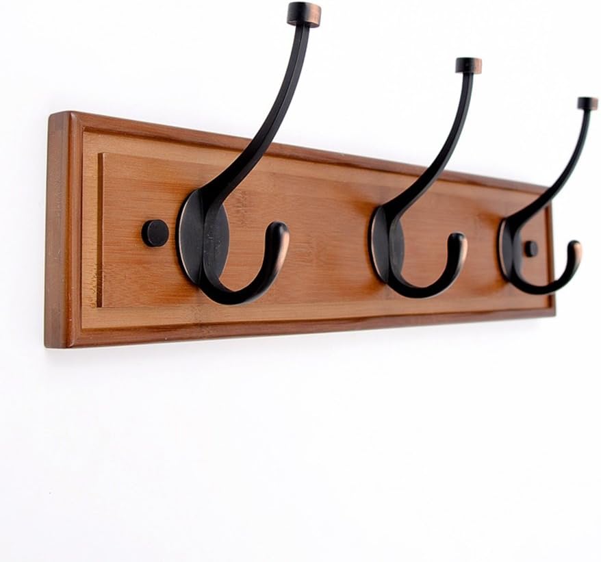 Clothes hat shelf European Wall Coat Rack/Solid Wood Living Room Wall Hanger/Hook Bedroom Wall Coat Hook / (2-6 Hook Design) Four Colors, Five Sizes