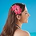 Hibiscus Barrette-Pink Plastic Hair Clip - 4