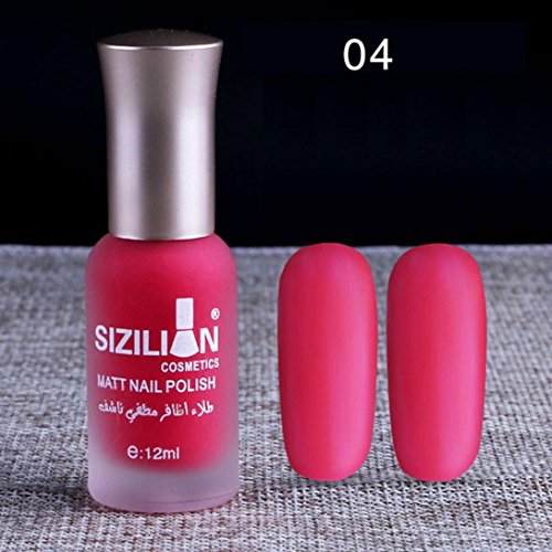 Matte Dull Nail Polish XUANOU 12ml Fast Dry Long Lasting Nail Art Matte Nail Polish Gel (Watermelon Red)
