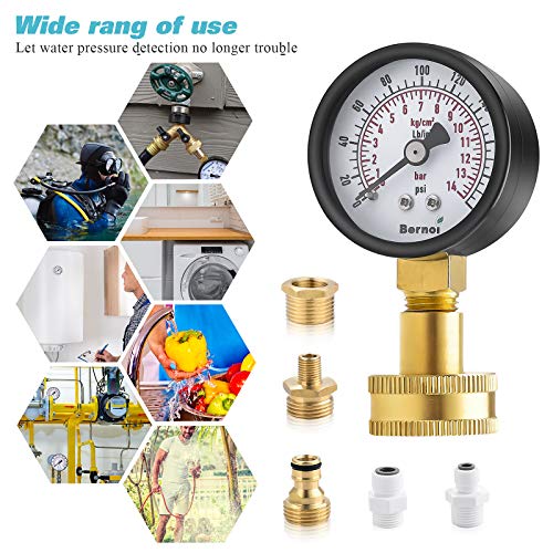 Water Pressure Gauge Kit,Universal Water Pressure Test Gauge with Lead