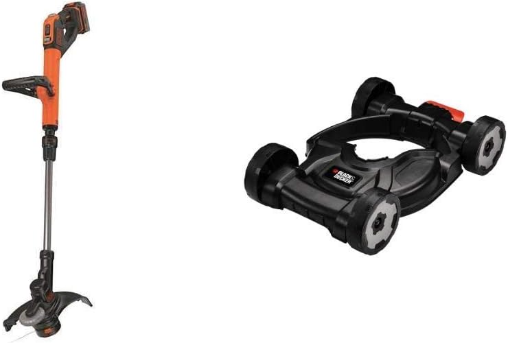 Black+Decker AkkuRasentrimmer EasyFeed, 18V 4,0Ah, inkl. Akku und Ladegerät) + 3