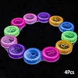 4PCS Colorful R and L Sigh Contact Lens Soaking Box Portable Mini Plastic Travel Holder Storage Case(random color)