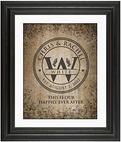 Unframed 11x14 inches Personalized Split Monogram Initial Print - Wedding, Anniversary, Bridal Shower Gift, Family Reunion keepsake.