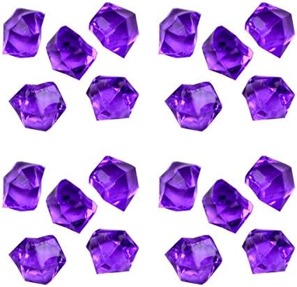 GASOE 300g 150pcs Acrylic Color Ice Rock Crystals Treasure Gems for Table Scatters, Vase Fillers, Event, Wedding, Birthday Decoration Favor, Arts & Crafts (Purple)