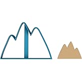 Mountains Outline - Cookie Cutter / Sugar Cookie / Fondant / Clay (1370), Blue, 3 inch