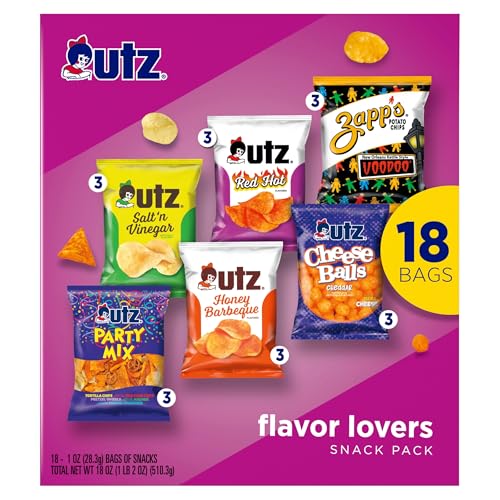 UTZ FLAVOR LOVERS MIX VARIETY PACK, 18 CT, 1OZ. BAGS