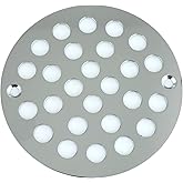 Poyde 4 Inch Screw-in Round Shower Drain Cover Replacement Floor Drainer with Screws (Chrome)