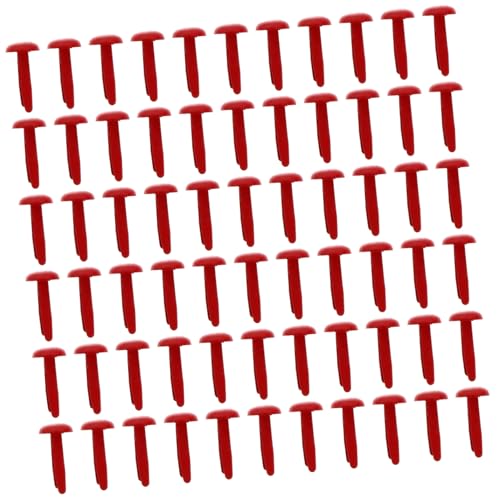 SEWACC 200Pcs Mini Two-Legged Brads for DIY Scrapbooking Craft Fasteners Red Metal Embossed Nails for Handmade Projects