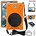 ZenRich Samsung Galaxy Tab A 10.1 Case, Heavy Duty Shockproof Rotating Kickstand Protective Cover Case w/Hand Strap for Galaxy Tab A 10.1 Inch Tablet SM-T580 T585 T587 (No S Pen Version),Orange