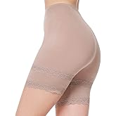 MANCYFIT Slip Shorts for Women Lace Trim Short Leggings Stretch Mid Thigh Undershorts