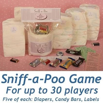 Amazon Com Baby Shower Sniff A Poo Candy Bar Game For 30 Kitchen