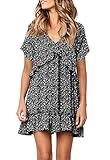 FOWSMON Womens Loose Maternity Dress Short Sleeve V