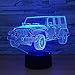 Toy Jeep Night Lights Car Gifts for Kids Birthday 3d Illusion SUV Desk Lamp Optical Desk Table Touch Home Decoration Children Bedroom Decor 7 color Change for Boys Car Lover Fans