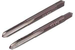 uxcell Metric Hand Tap M5 Thread 0.8 Pitch 3 Straight Flutes H2 Alloy Tool Steel Bottom & Taper Screw Tap Set Tapping Tools f