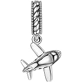 925 Sterling Silver Airplane Plane Travel Birthday Charm for Pandora Charm Bracelet