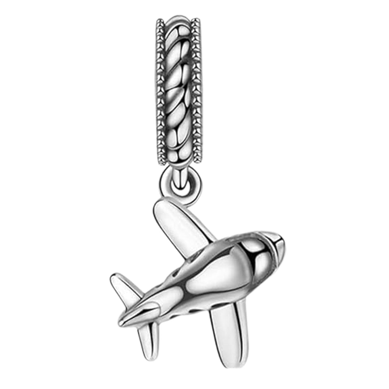 925 Sterling Silver Airplane Charm Plane Charm Travel Charm Flight Charm Christmas Charm for Pandora Charm Bracelet