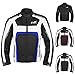 HWK Spyder Motorcycle Jacket for Men with Weather Resistant Cordura Textile Fabric for Enduro Motocross Motorbike Riding and Impact Protection Armor, Dual Sport Motorcycle Riding Jacket X-LARGE/BLUE